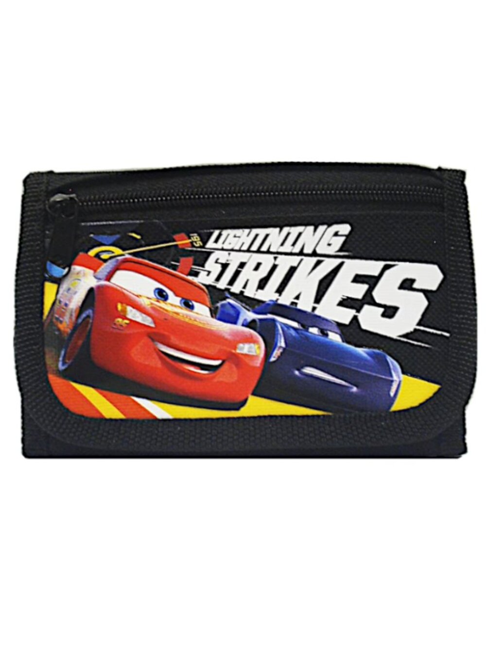 Disney Cars 3 Trifold Wallet Lightning Mcqueen Kids Boys Small Coin Pouch Black